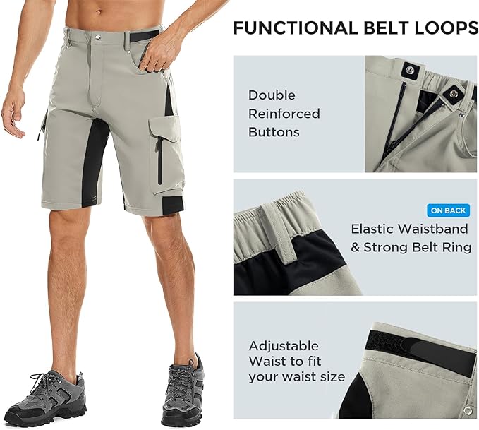 XKTTAC Men's Outdoor Quick Dry Lightweight Stretchy Shorts for Hiking, Tactical, Camping, Travel