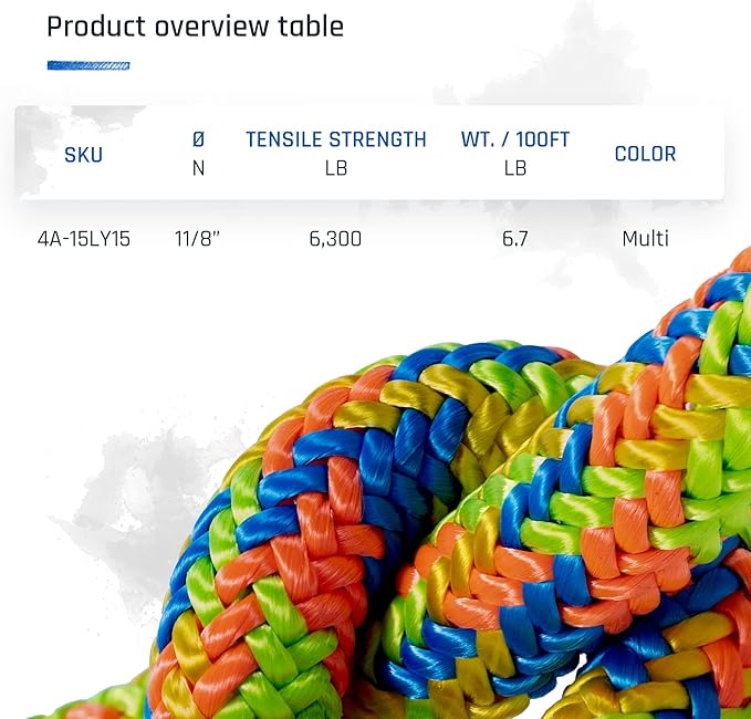 Pelican Rope Arborist Rope 11.8mm x 120Ft, USA Made High-Strength 24-Strands Static Climbing Rope