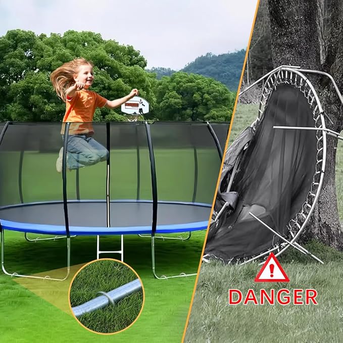 12" Trampoline Stake Anchors high Wind u Stakes for Ground Anchor Heavy Duty Stakes Trampoline