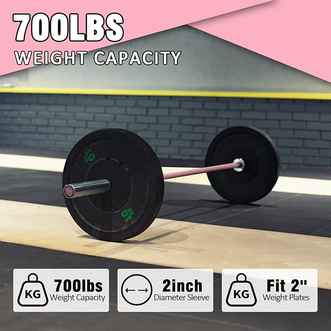 PROOFGOLD 6.6ft/7ft Olympic Barbell Bar 35Lb(15kg)/45LB(20kg) Barbell,Bench Press Bar for Squats