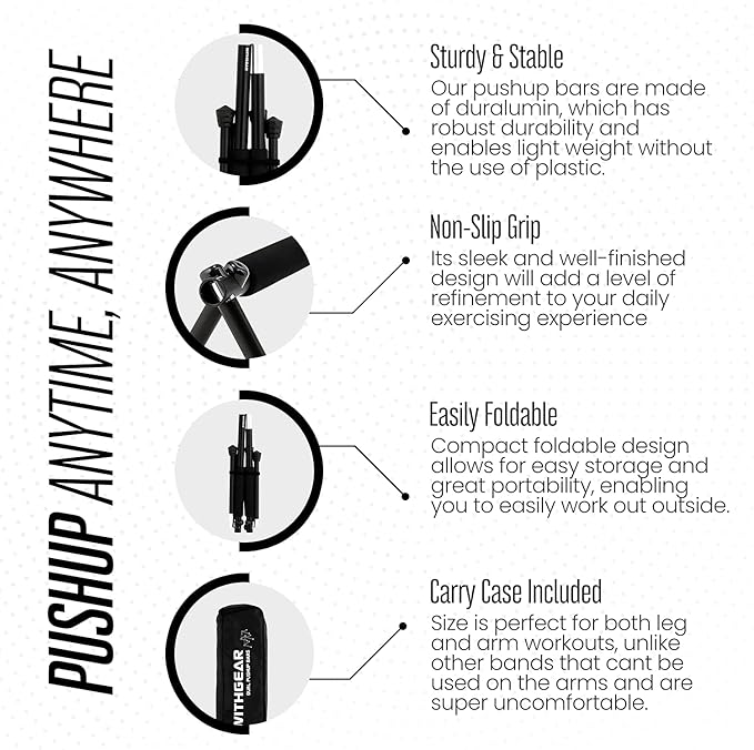 Push Up Bar ??Folding Dip Bar for Home Workout, Lightweight & Portable Strength Training Equipment