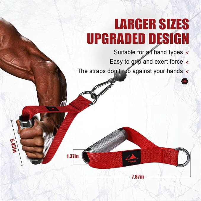 Heavy Duty Metal Workout Handles，Replacement Grip Attachments for Cable Machines, Resistance Bands