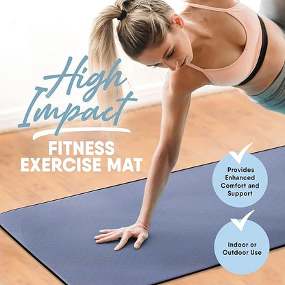 MICRODRY Deluxe Fitness Exercise Yoga Mat for Home & Gym, Extra Thick for High Impact Training