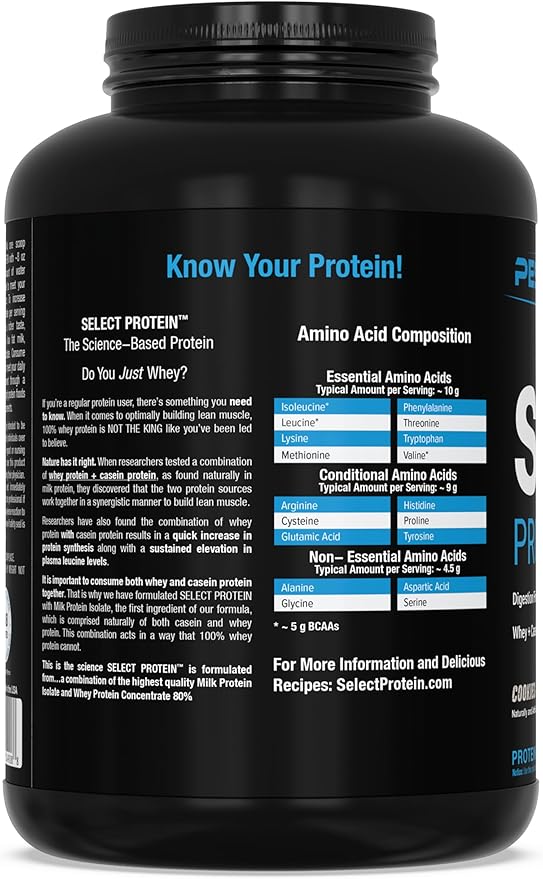 PEScience Select Protein Powder, Whey and Casein Blend, Clean Protein Powder for Women and Men, Low