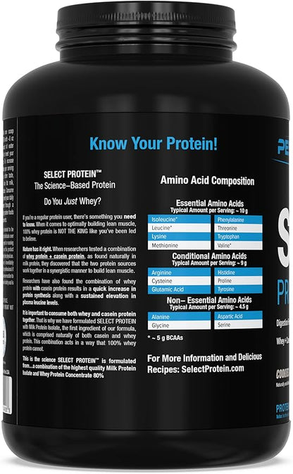PEScience Select Protein Powder, Whey and Casein Blend, Clean Protein Powder for Women and Men, Low