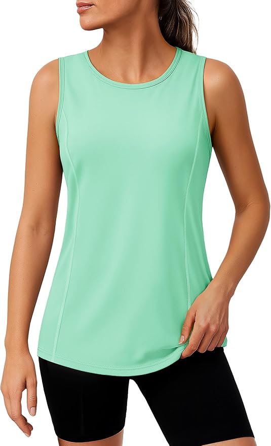 TACVASEN Women's UPF 80+ Workout Tank Top Sleeveless Quick Dry Sun Protection Hiking Athletic Gym