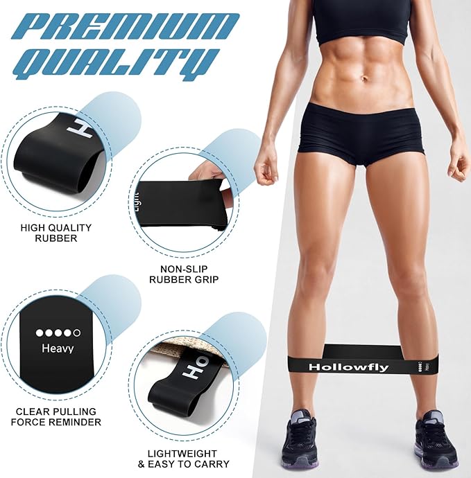 12 Pcs Latex Resistance Loop Exercise Bands for Booty Workout Stretch Exercise Bands Non Slip for