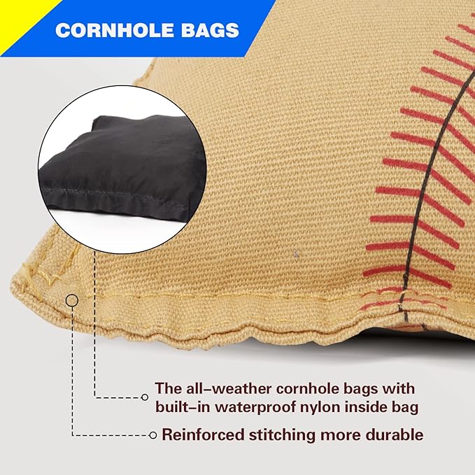 GSE Games & Sports Expert Set of 8 Premium Weather Resistant Cornhole Bags. Regulation Size and