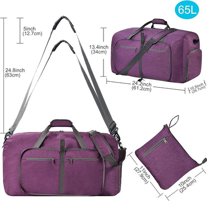 Felipe Varela Duffle Bag with Shoes Compartment and Adjustable Strap,Foldable Travel Duffel Bags