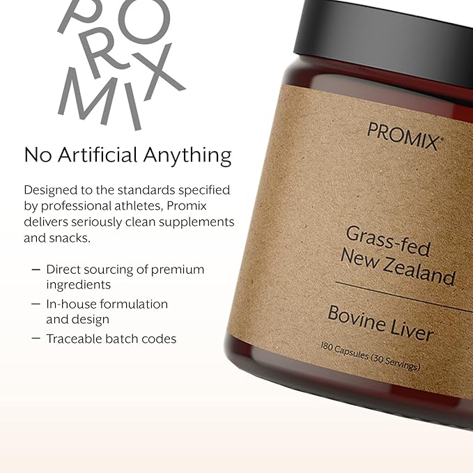 ProMix Nutrition Grass Fed Raw Beef Liver Supplement, Multivitamin - Bioavailable Vitamin A, B12
