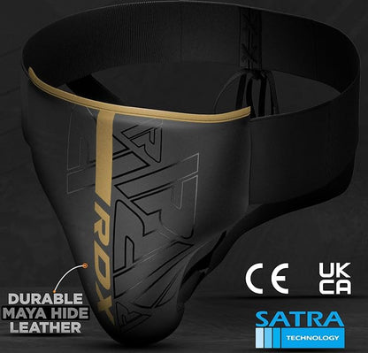 RDX Groin Protector for Boxing, Muay Thai, Kickboxing and MMA Fighting, Maya Hide Leather Abdo Gear