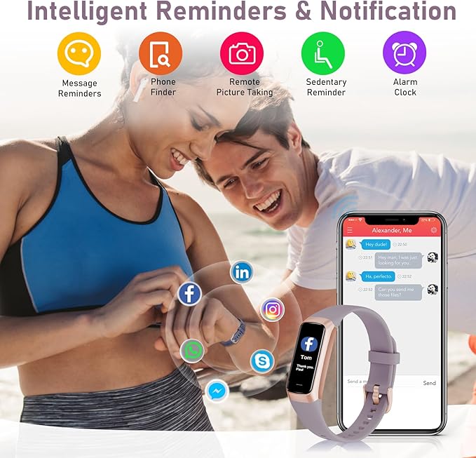 Fitness Tracker with 24/7 Heart Rate,Blood Oxygen Blood Pressure Sleep Monitor, Activity Trackers 5