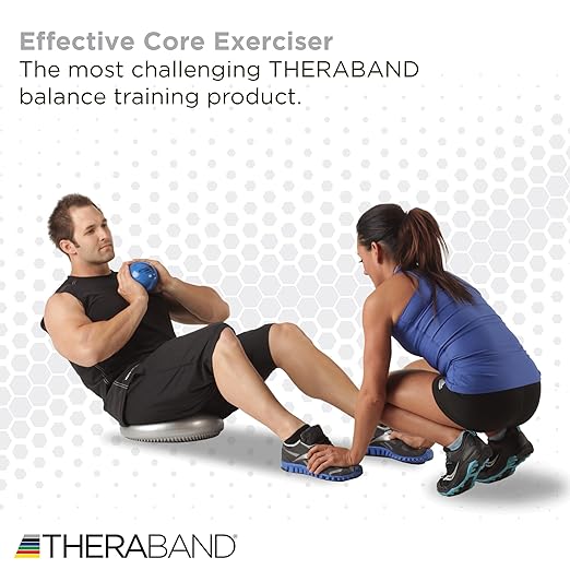 THERABAND Stability Disc, 13-Inch Silver, Latex-Free, Pre-Inflated Balance Cushion for Core