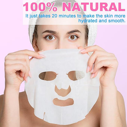 VESPRO 100 Pack Collagen Essence Sheet Facial Masks, Bulk Face Masks Skincare, Hydrating Face Masks
