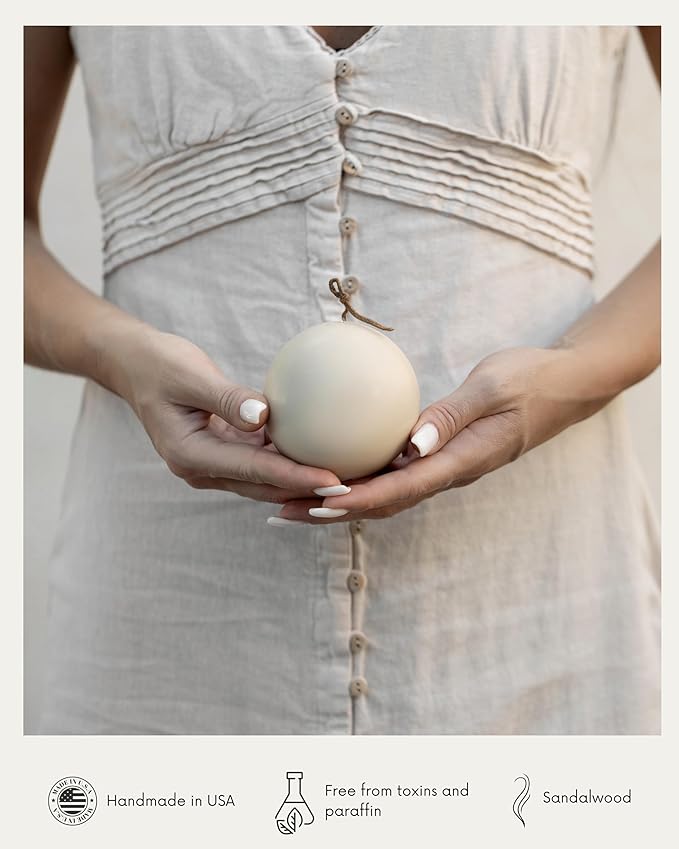 LAWA Sphere Candle - Beautiful Handmade Pillar Scented Soy Wax Elegant Aesthetic Candle