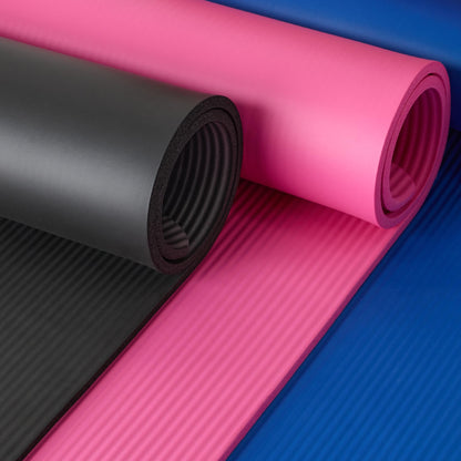 Amazon Basics 1/2 Inch Extra Thick Exercise Yoga Mat with Carrying Strap for Home Workouts and