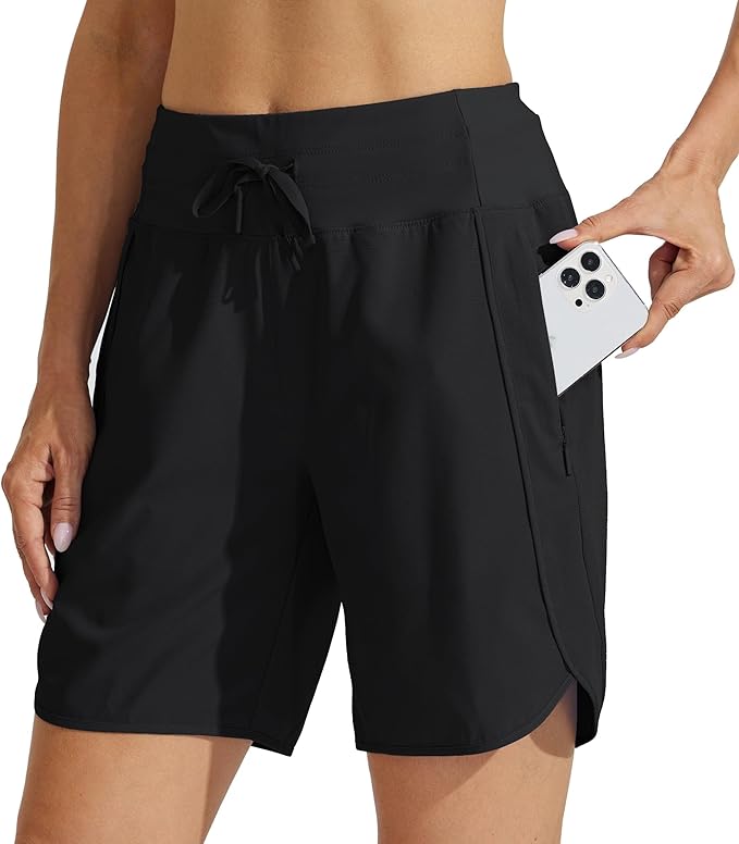 Willit Women's 7" Athletic Running Shorts Long Workout Hiking Shorts Quick Dry High Waisted Active