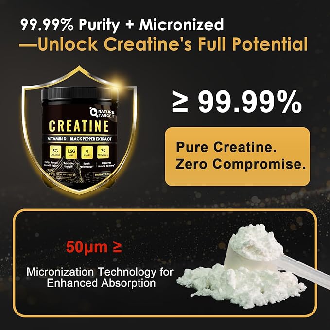 Micronized Creatine Monohydrate for Women and Men, Creatine Powder for Men-Women for Improve