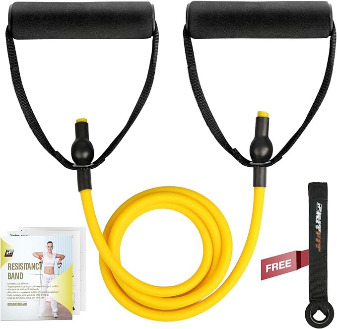 RitFit Single Resistance Exercise Band with Comfortable Handles - Ideal for Physical Therapy