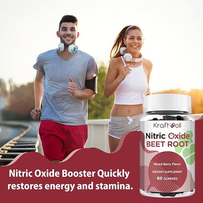 Beet Root Gummies 6000mg ??Nitric Oxide Booster with Grape Seed, Pomegranate, Vitamins C & B12