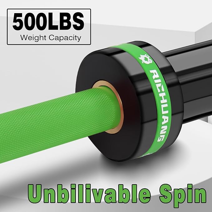 7ft Olympic Barbell, Weightlifting Barbell 28mm 45lb - 500/700/1000lbs Capacity with Smooth