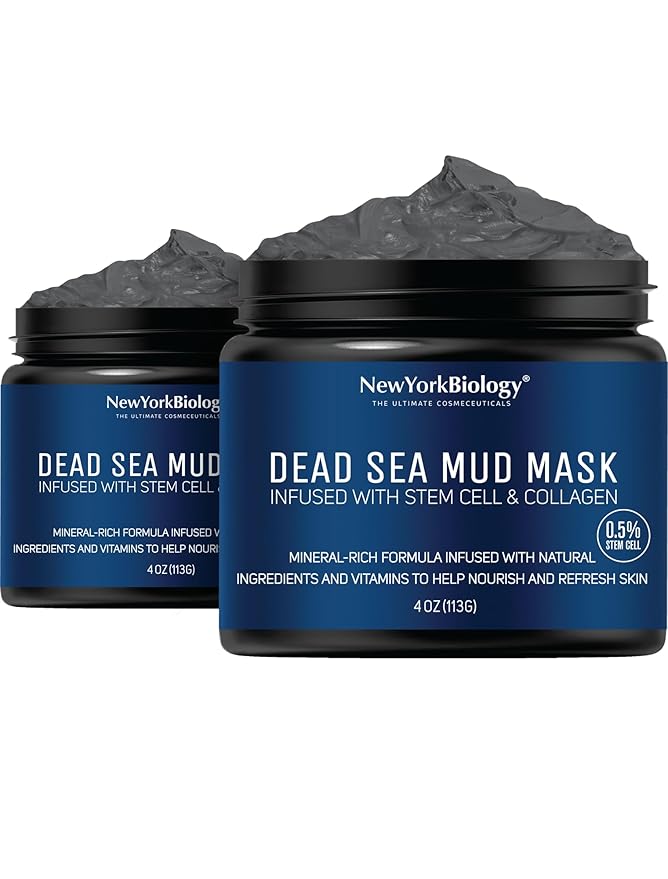 New York Biology Dead Sea Mud Mask for Face, Body | with Stem Cell and Collagen | Spa Quality Pore