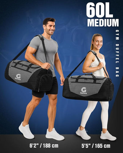 Gonex Gym Duffel Bag with Shoe Compartment Wet Pocket, Large Capacity Sports Duffle Bag for Men