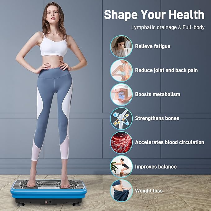Vibration Exercise Plate ??Full Body Fitness Platform for Home Gym, Lymphatic Drainage & Fat