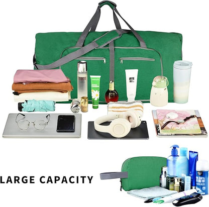 Felipe Varela Duffle Bag with Shoes Compartment and Adjustable Strap,Foldable Travel Duffel Bags