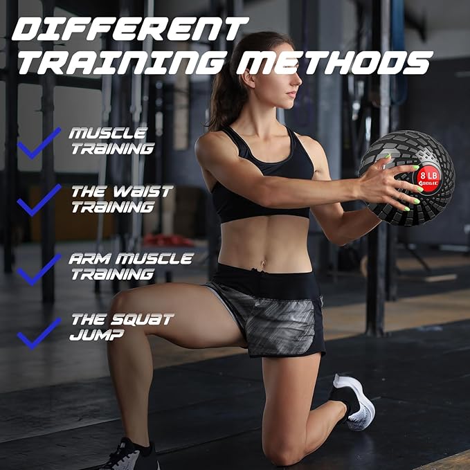 Slam Ball 8 lbs Medicine Ball Weighted Balls for Exercise and Workout, Strength, Cardio