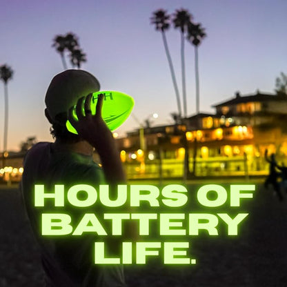 LIGHTRO - Soft Foam Glow in The Dark Football - 8" Youth Size - Super Bright LEDs - Batteries