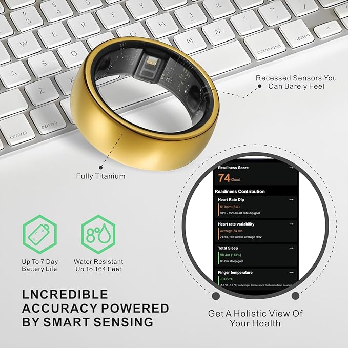 Smart Ring, Activity Trackers, Sleep Ring, Fitness Tracking, Stress Tracker, Heart Rate