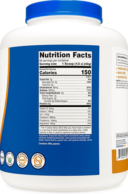 Nutricost Grass-Fed Whey Protein Concentrate (Chocolate Peanut Butter) 5LBS