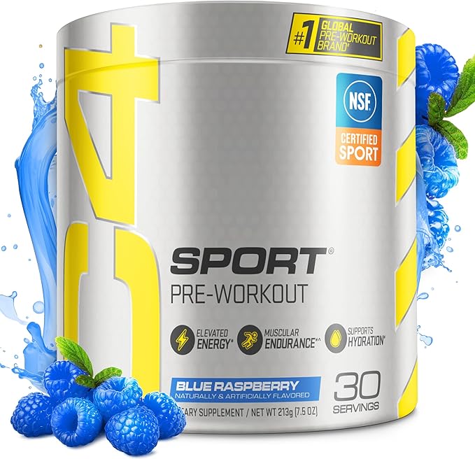 Cellucor C4 Sport Pre Workout Powder Blue Raspberry - Pre Workout Energy with Creatine + 135mg
