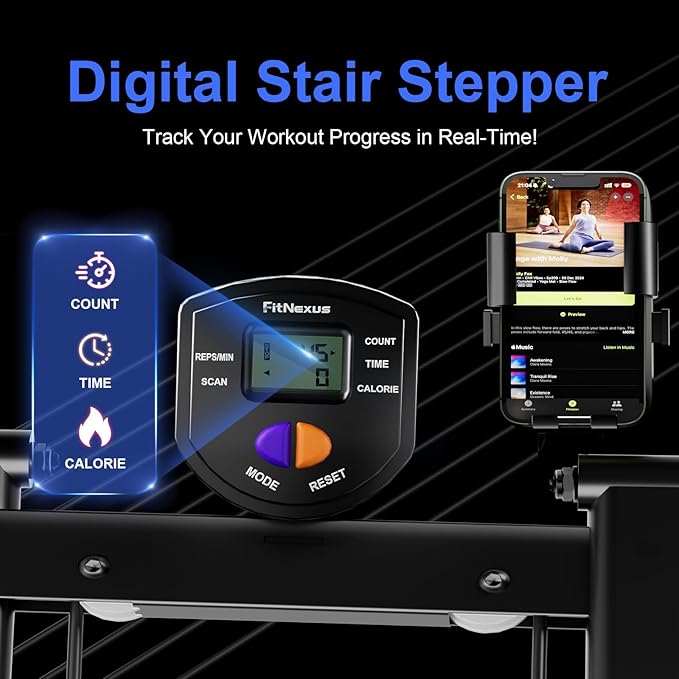 Stair Stepper for Home Gym, 350lbs Vertical Climber Machine with LCD Display, Non-Slip Pedals &
