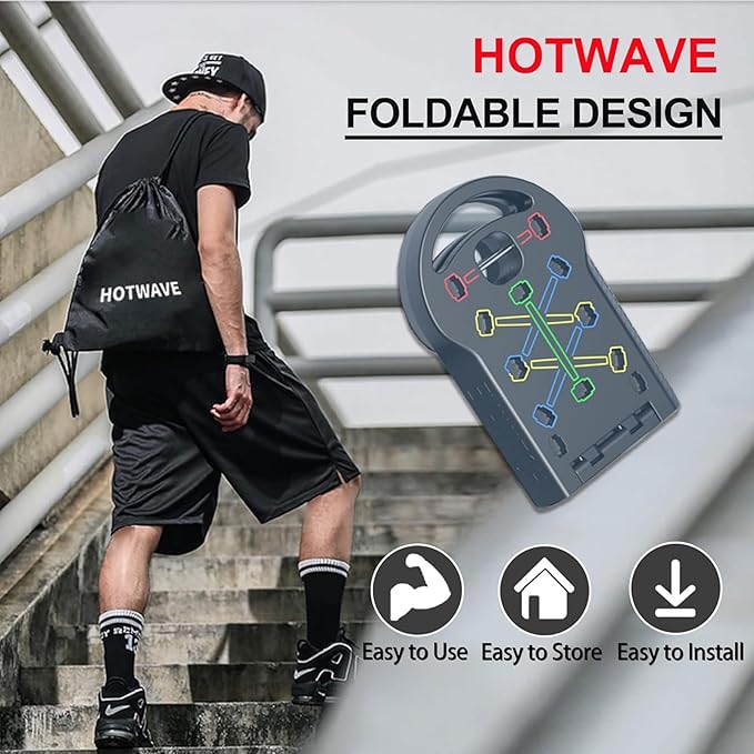 HOTWAVE Portable Exercise Equipment with 16 Gym Accessories.20 in 1 Push Up Board