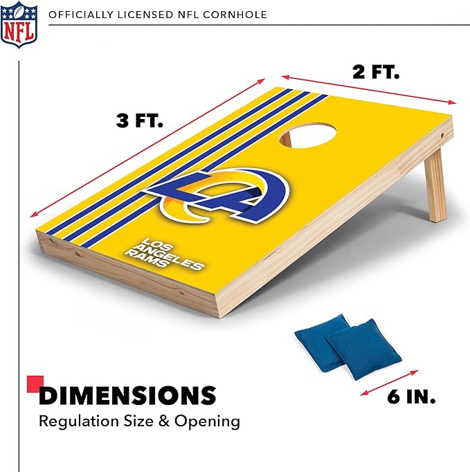 NFL 2' x 3' Solid Wood Cornhole Set with Direct Print HD Team Graphics – Great Gift for Any