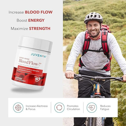 Juvenon Maximum Male BloodFlow-7 Nitric Oxide Supplement with Nitrosigine + Alpha Gold Male