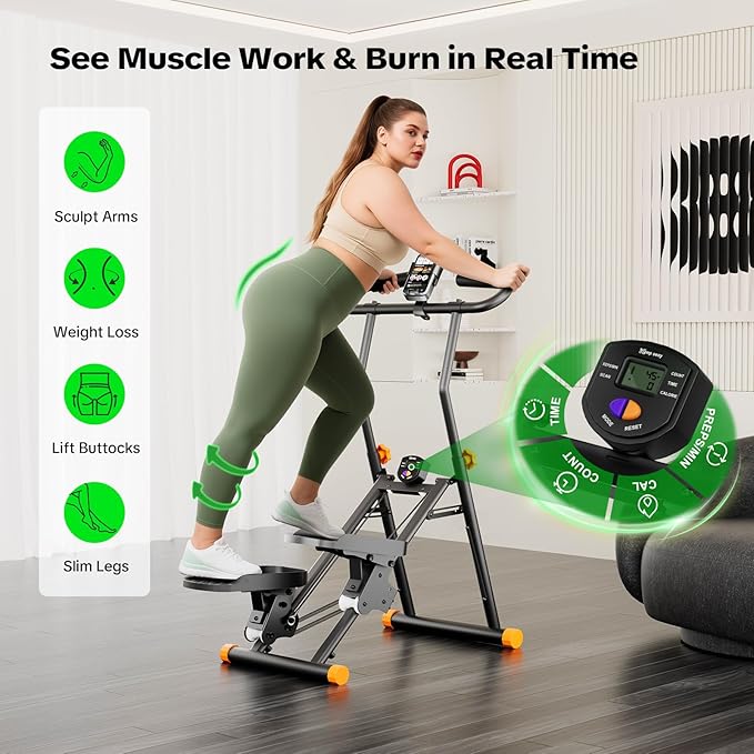 Stair Stepper for Home Gym, 2025 Upgrade Stair Climber w/ 3-Level Resistance & Height, Non-Slip