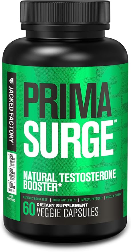 Jacked Factory Testosterone Booster for Men PRIMASURGE - w/Tongkat Ali, PrimaVie, Ashwagandha