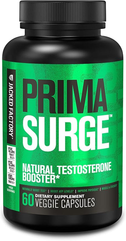Jacked Factory Testosterone Booster for Men PRIMASURGE - w/Tongkat Ali, PrimaVie, Ashwagandha