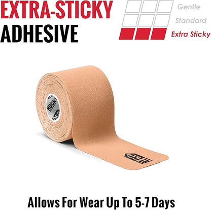 RockTape Go Extra-Sticky Adhesive Pre-Cut Kinesiology Tape (Beige)