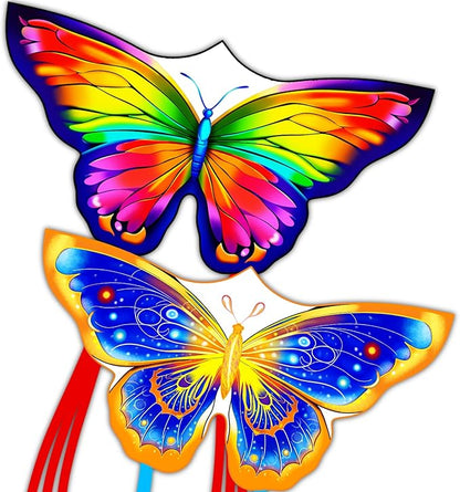 Butterfly Kites for Kids & Adults, Easy to Fly Design with Long Tail for Stability, for Kids Ages