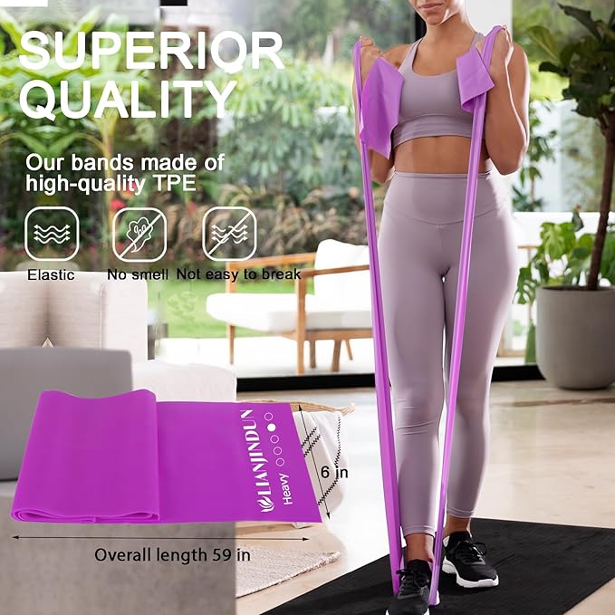 5 Pcs Professional Resistance Bands. Latex-Free, Elastic Band, Work Out Bands, Stretch Bands for
