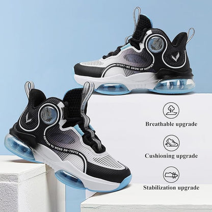 JMFCHI Kids Basketball Shoes High-top Sports Shoes Sneakers Durable Lace-up Non-Slip Running Shoes