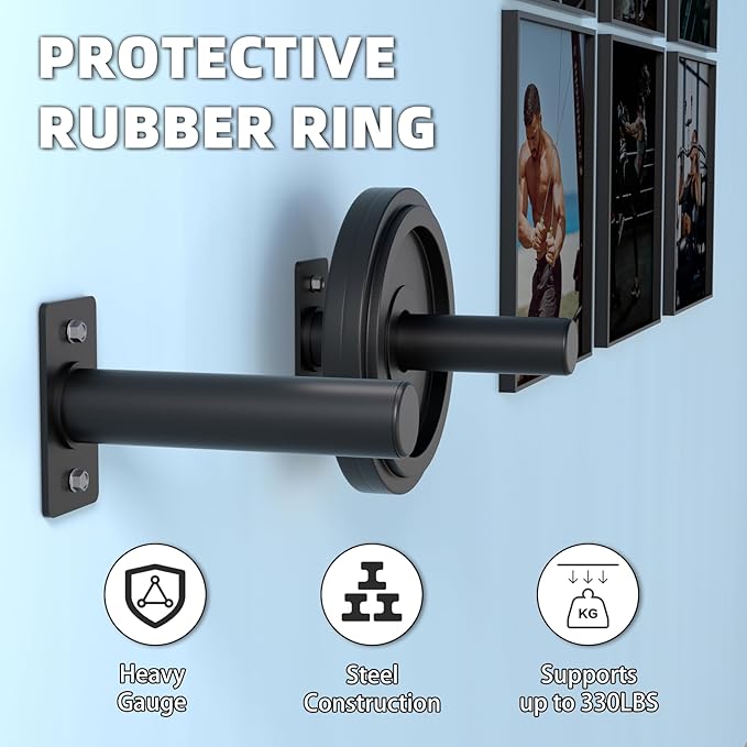 Wall Mounted Weight Plate Holder, Weight Rack Storage for 2" Olympic Weight Plate, Max Weight