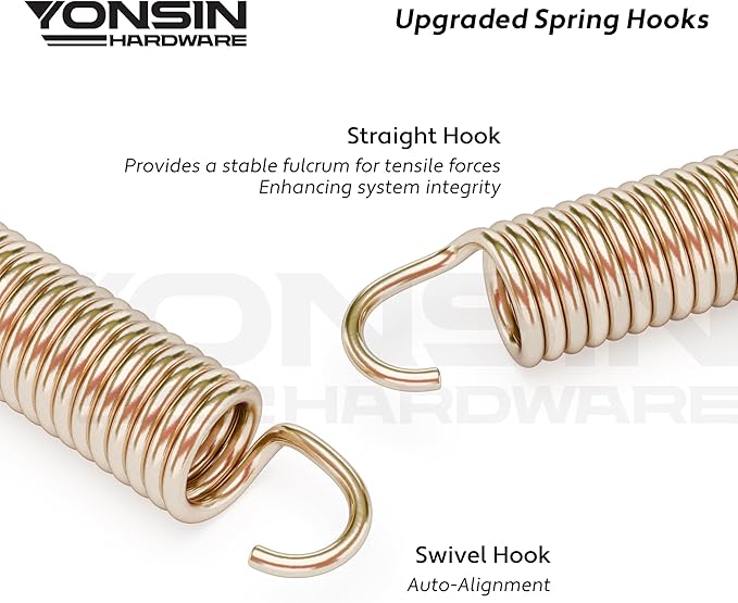 Trampoline Springs Heavy Duty with Swivel & Straight Hooks, Stainless Steel Trampoline Accessories