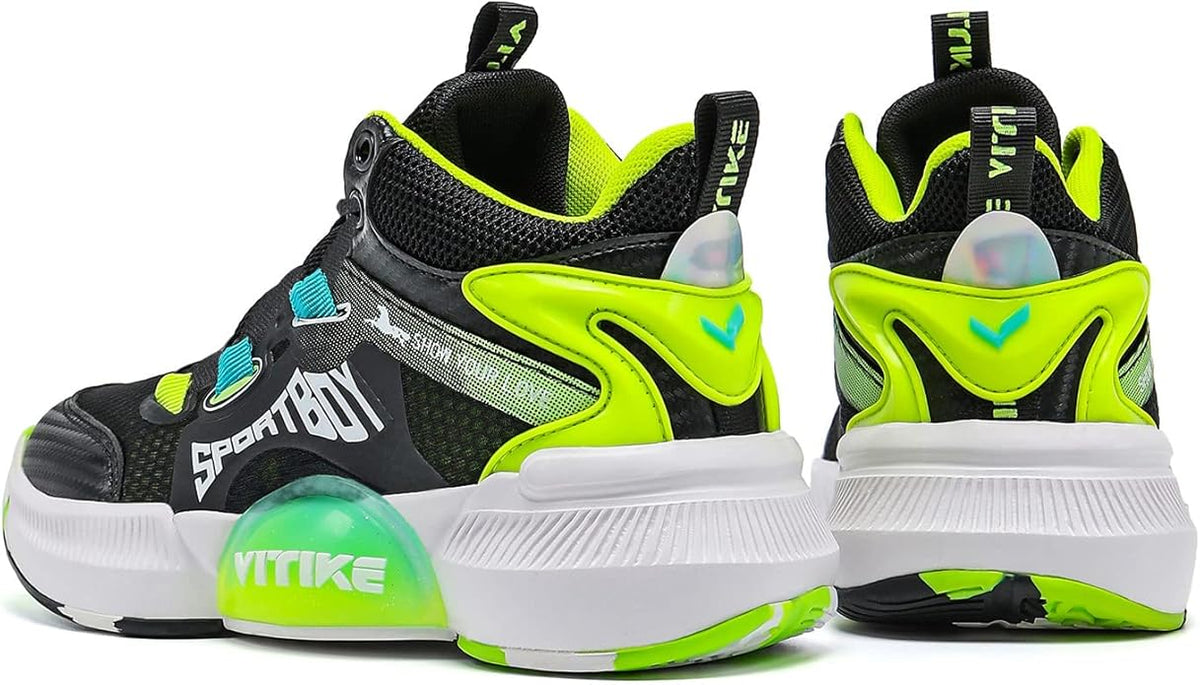 JMFCHI Kids Basketball Shoes High-top Sports Shoes Sneakers Durable Lace-up Non-Slip Running Shoes