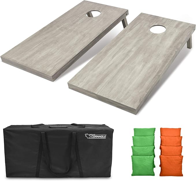 GoSports 4 ft x 2 ft Regulation Size Wooden Cornhole Boards Set - Includes Carrying Case and Bean