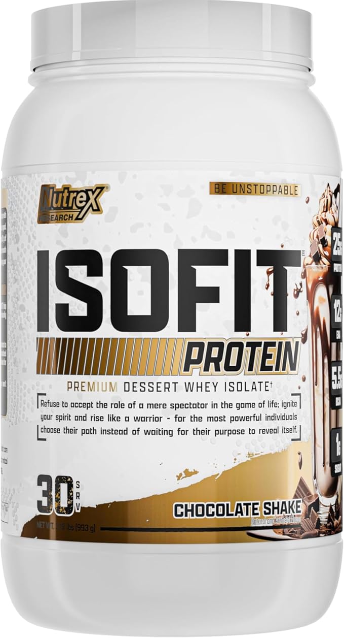 Nutrex Research IsoFit Chocolate Whey Isolate Protein Powder 100% Whey Protein Isolate | Muscle